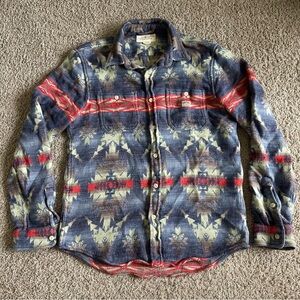 Ralph Lauren Denim Supply Southwestern Aztec Ranch Button Up Flannel